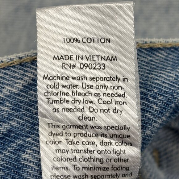 PacSun Distressed High Rise Straight Button Fly Raw Hem Women size 25 Blue jeans - Picture 3 of 4